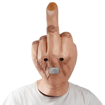 Creative Personality Despises Vertical Middle Finger Latex Mask Halloween Creepy Fingers Mask Cosplay Spoof Headgear Creative Personality Despises Vertical Middle Finger Latex Mask Halloween Creepy Fingers Mask Cosplay Spoof Headgear