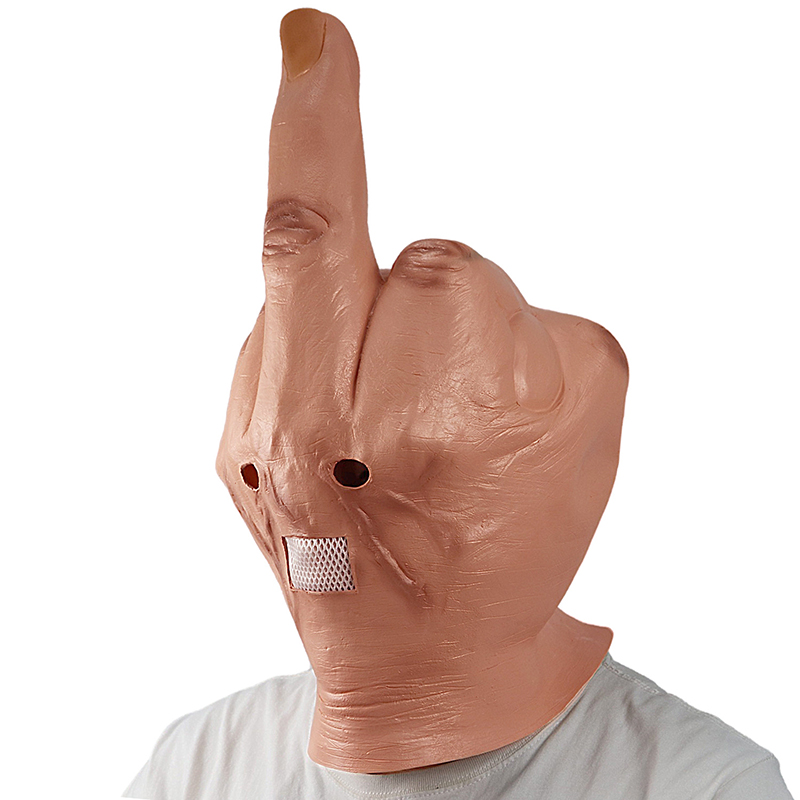 Creative Personality Despises Vertical Middle Finger Latex Mask Halloween Creepy Fingers Mask Cosplay Spoof Headgear Creative Personality Despises Vertical Middle Finger Latex Mask Halloween Creepy Fingers Mask Cosplay Spoof Headgear