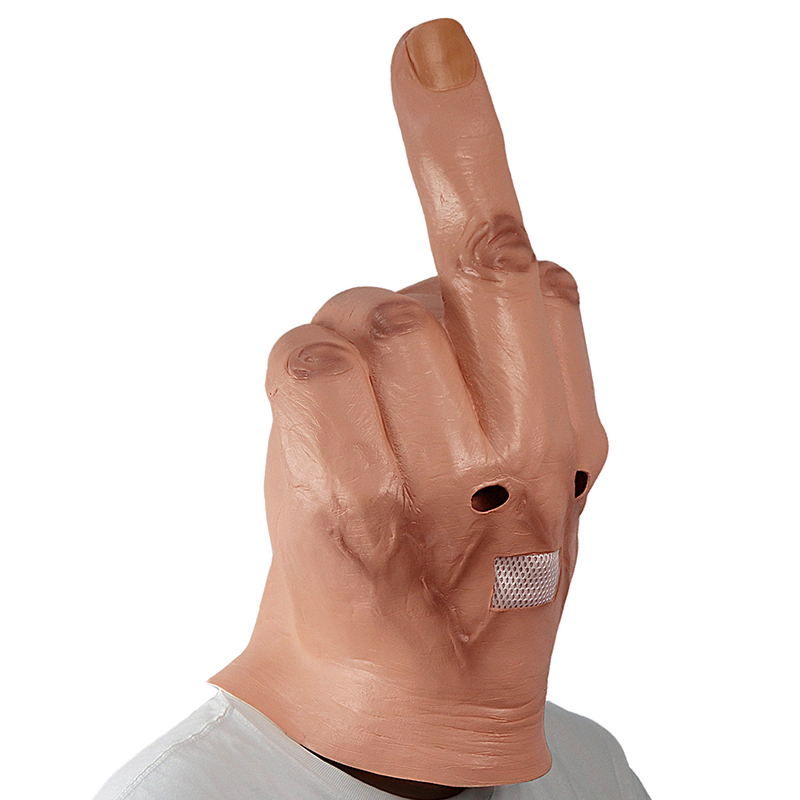 Creative Personality Despises Vertical Middle Finger Latex Mask Halloween Creepy Fingers Mask Cosplay Spoof Headgear Creative Personality Despises Vertical Middle Finger Latex Mask Halloween Creepy Fingers Mask Cosplay Spoof Headgear