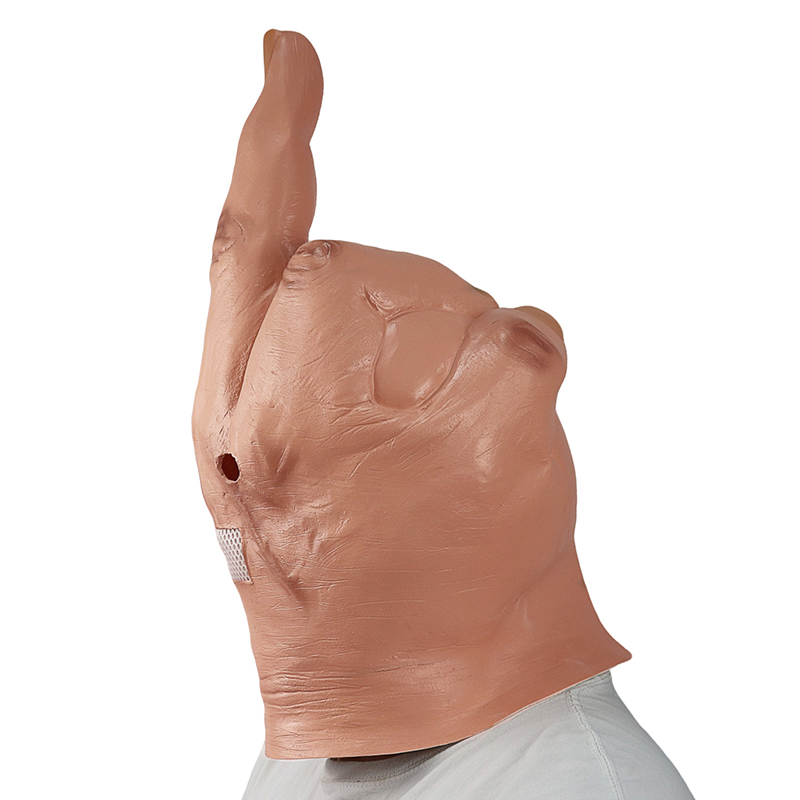 Creative Personality Despises Vertical Middle Finger Latex Mask Halloween Creepy Fingers Mask Cosplay Spoof Headgear Creative Personality Despises Vertical Middle Finger Latex Mask Halloween Creepy Fingers Mask Cosplay Spoof Headgear