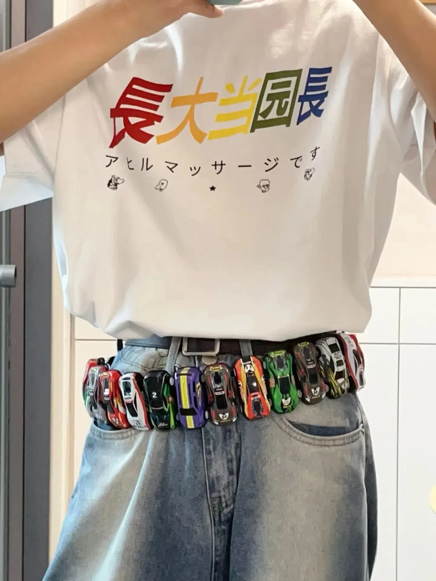 Creative Racing Model Belt Y2k Streetwear 18pcs Cars Model Decorative Belt For Men Women Clothes Accessories