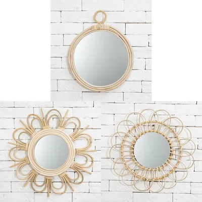 Creative Rattan Mirror Wall Decor Creative Rattan Mirror Wall Decor
