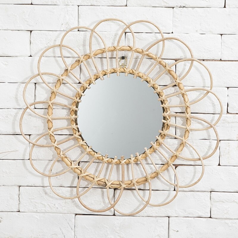 Creative Rattan Mirror Wall Decor Creative Rattan Mirror Wall Decor