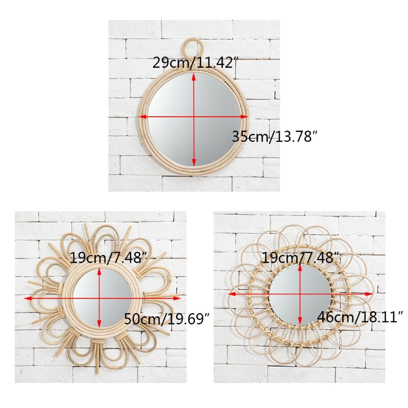 Creative Rattan Mirror Wall Decor Creative Rattan Mirror Wall Decor