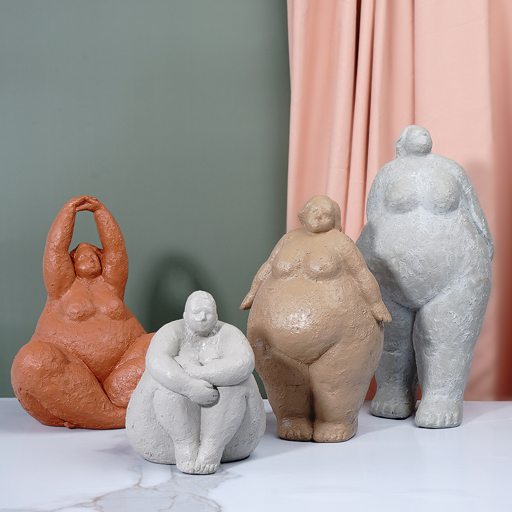 Creative Resin Fat Lady Figurine Creative Resin Fat Lady Figurine