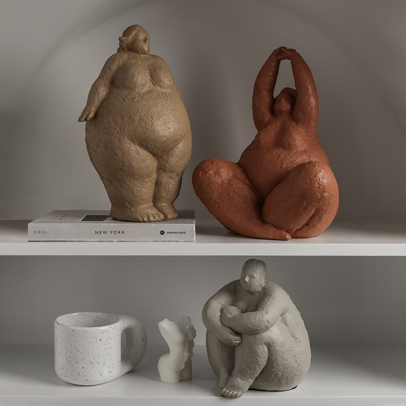 Creative Resin Fat Lady Figurine Creative Resin Fat Lady Figurine