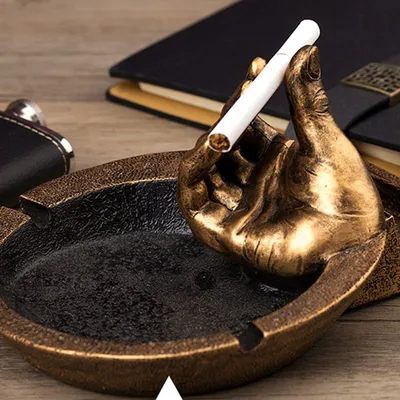 Creative Resin Hand Ashtray with Phone Holder