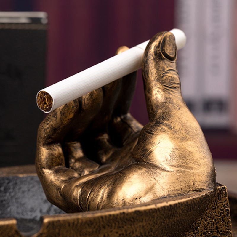 Creative Resin Hand Ashtray with Phone Holder