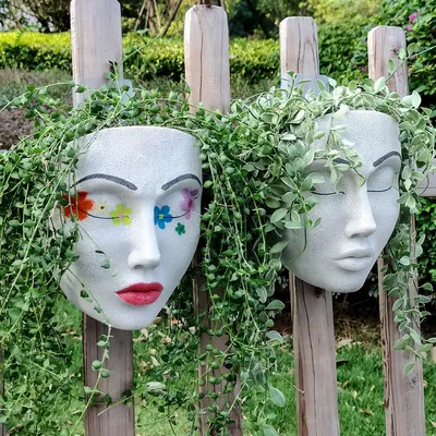 Creative Resin Head Wall Planter Creative Resin Head Wall Planter