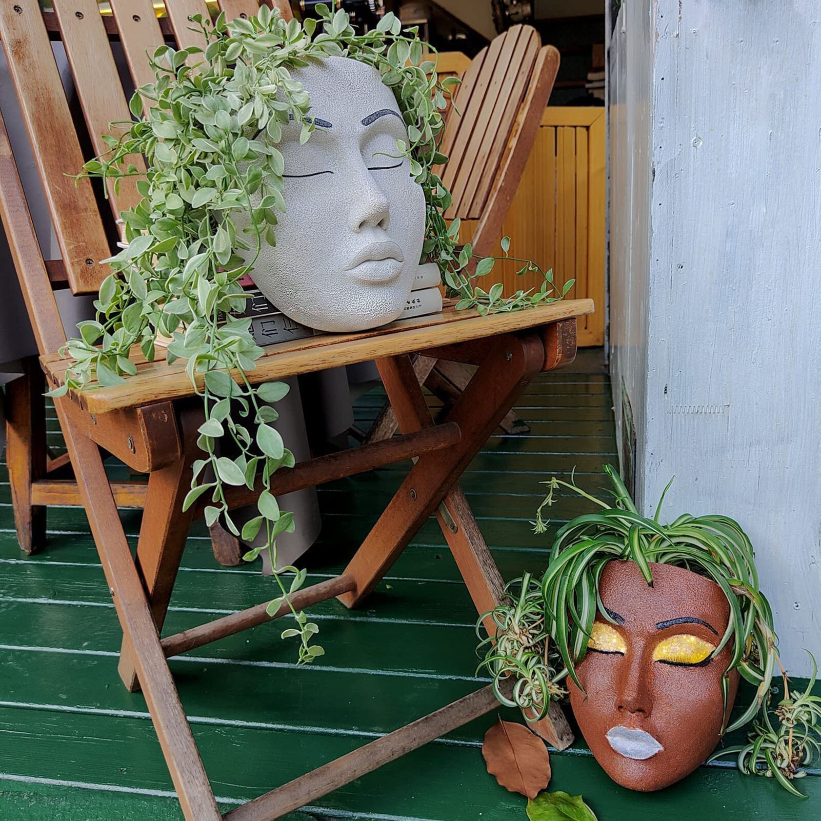 Creative Resin Head Wall Planter Creative Resin Head Wall Planter