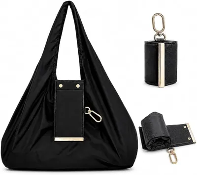 Creative Simple Storage Cloth Bag Large Capacity Eco-friendly Shopping Bag Keychain Practical Bag Charm Unique