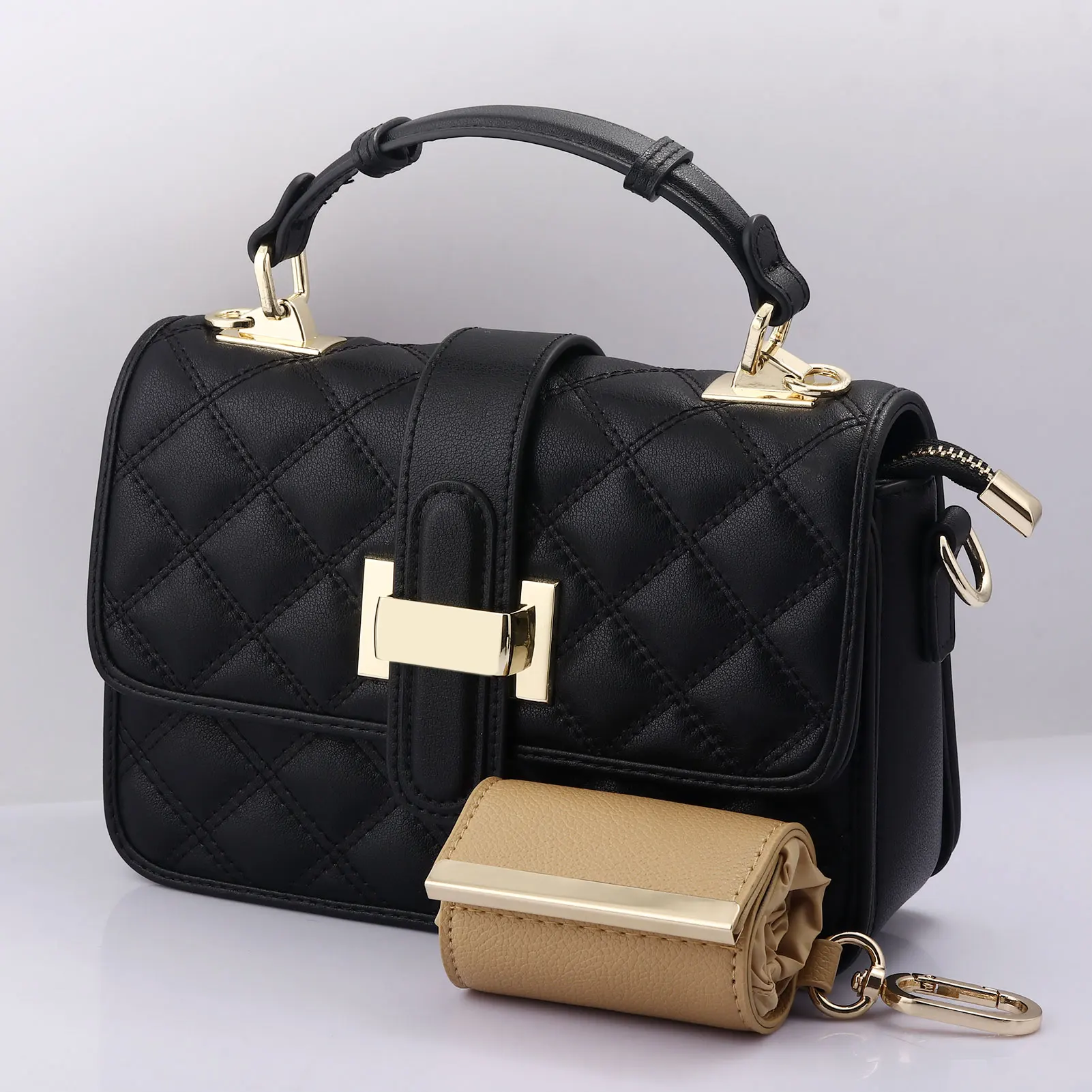 Creative Simple Storage Cloth Bag Large Capacity Eco-friendly Shopping Bag Keychain Practical Bag Charm Unique