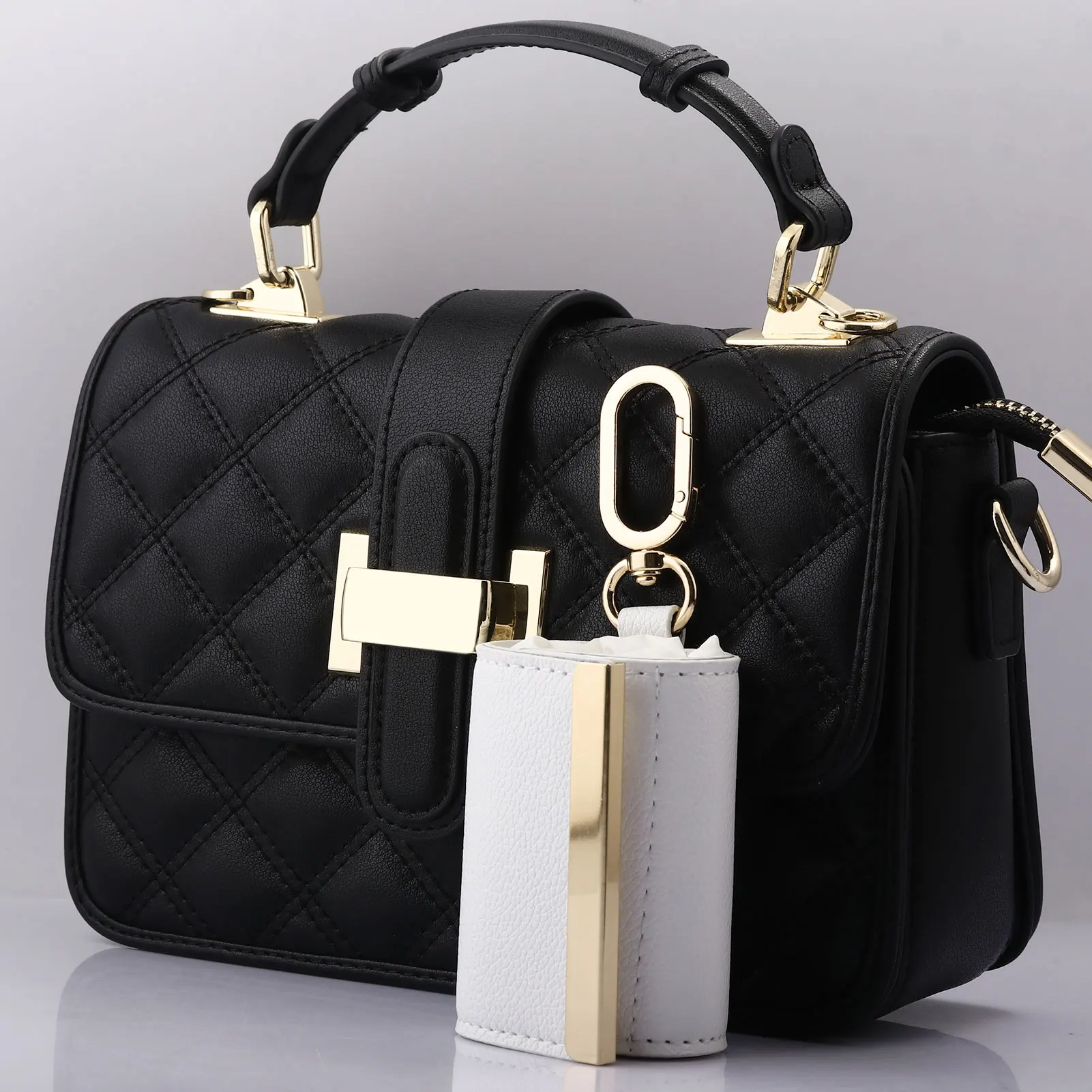 Creative Simple Storage Cloth Bag Large Capacity Eco-friendly Shopping Bag Keychain Practical Bag Charm Unique