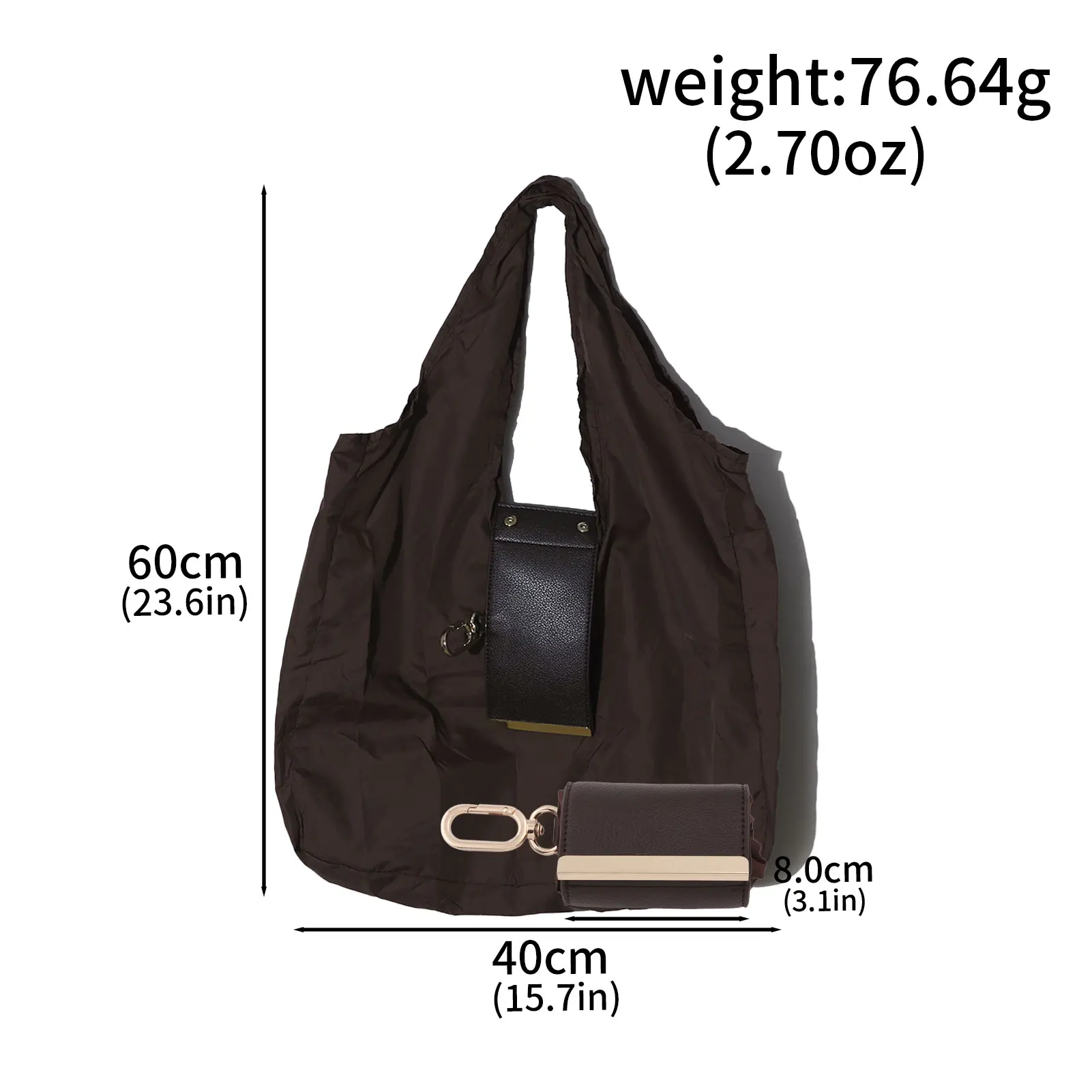 Creative Simple Storage Cloth Bag Large Capacity Eco-friendly Shopping Bag Keychain Practical Bag Charm Unique