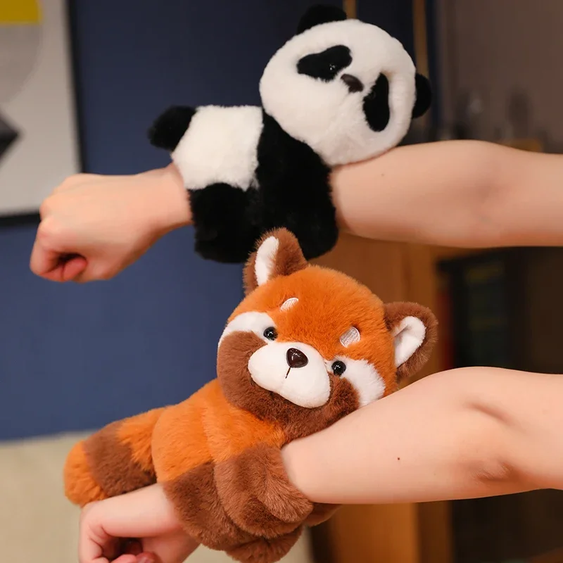 Creative Stuffed Animals Raccoon Fox Husky Cat Monkey Papa Circle Toy Wrapped Around Arm Doll Toys For Kids Birthday