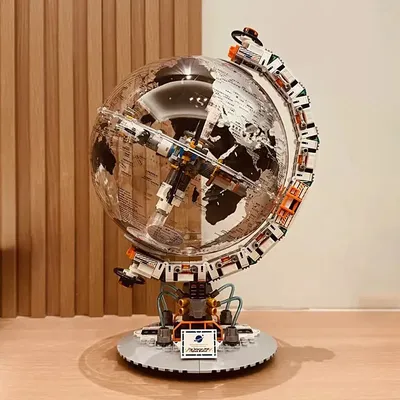 Creative Technology Space Station Transparent Globe Building Blocks High Tech Construction Bricks Set Toy Gifts For Creative Technology Space Station Transparent Globe Building Blocks High Tech Construction Bricks Set Toy Gifts For