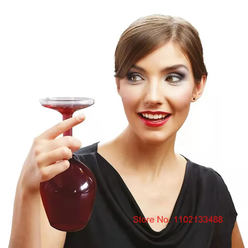 Creative Upside Down Goblet Wine Cup Funny Party Glassware High Borosilicate Glass Inverted Wineglass