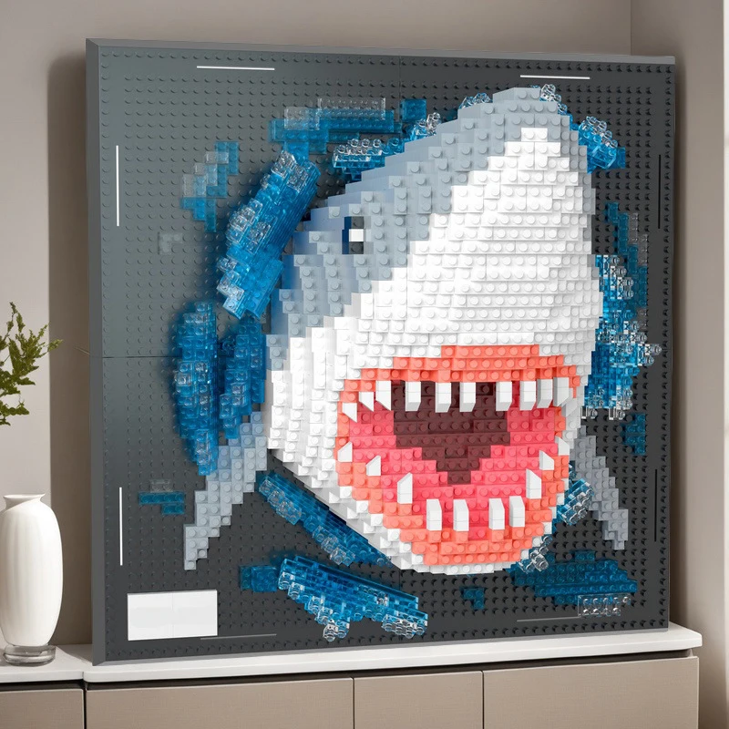Creative Wall Art Frame Painting Featuring Sharks Eagles Parrots,DIY 3D Micro Animal Particle Building Block Toy,For Creative Wall Art Frame Painting Featuring Sharks Eagles Parrots,DIY 3D Micro Animal Particle Building Block Toy,For