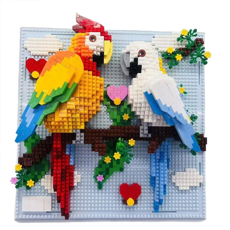 Creative Wall Art Frame Painting Featuring Sharks Eagles Parrots,DIY 3D Micro Animal Particle Building Block Toy,For Creative Wall Art Frame Painting Featuring Sharks Eagles Parrots,DIY 3D Micro Animal Particle Building Block Toy,For