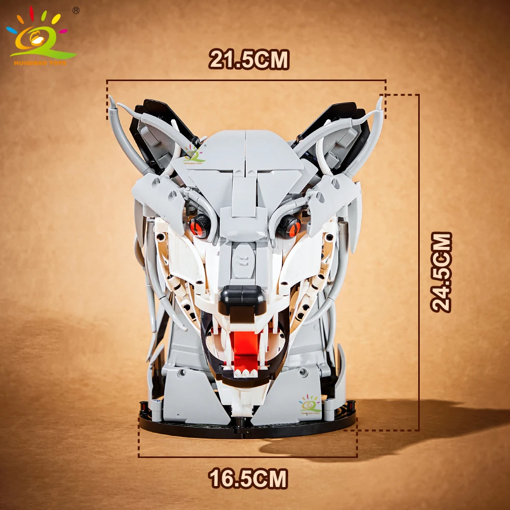 Creative Wolf Deer Eagle Head Model Building Blocks Animal Pendant Wall Decor Wall Hanging Sculpture Home Decor Toy