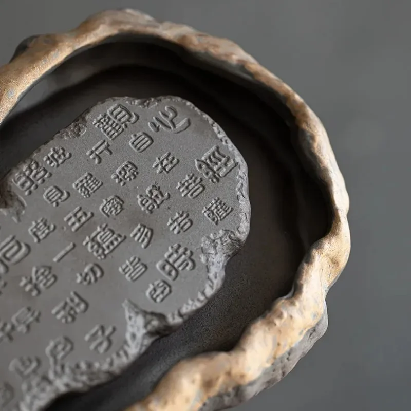 Creativity Tray Heart Sutra Tea Board Chinese Retro Pot Tray Ceramic Pot Bearing Dry Brewing Table Water Storage Type Creativity Tray Heart Sutra Tea Board Chinese Retro Pot Tray Ceramic Pot Bearing Dry Brewing Table Water Storage Type