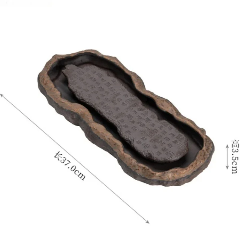 Creativity Tray Heart Sutra Tea Board Chinese Retro Pot Tray Ceramic Pot Bearing Dry Brewing Table Water Storage Type Creativity Tray Heart Sutra Tea Board Chinese Retro Pot Tray Ceramic Pot Bearing Dry Brewing Table Water Storage Type