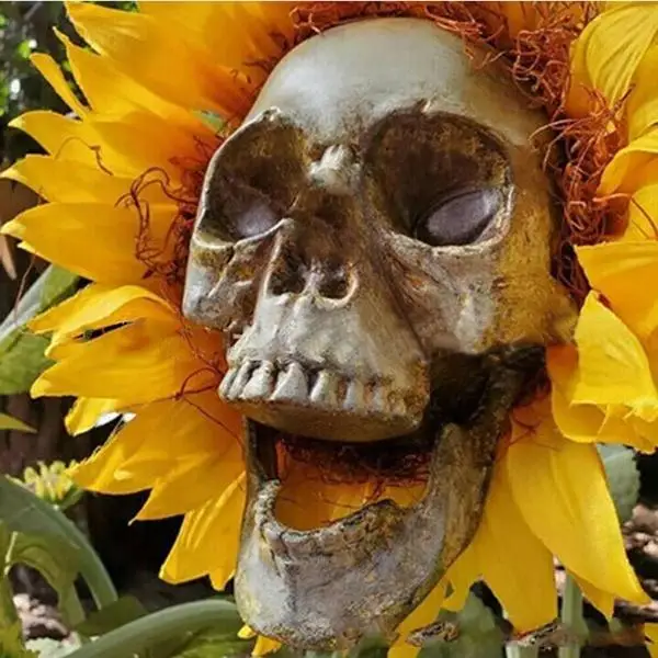 Creepy Skull Sunflower Flowers Skull Festival Art Craft Garden Decoration Simulation Flower Ornaments Halloween