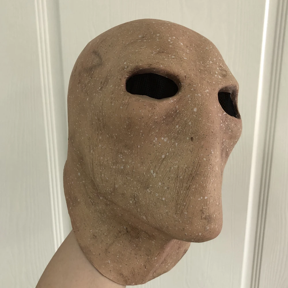 Creepy Slenderman Mask Cospaly Horror Faceless Man Alien Skull Latex Helmet Halloween Carnival Dress Up Party Costume
