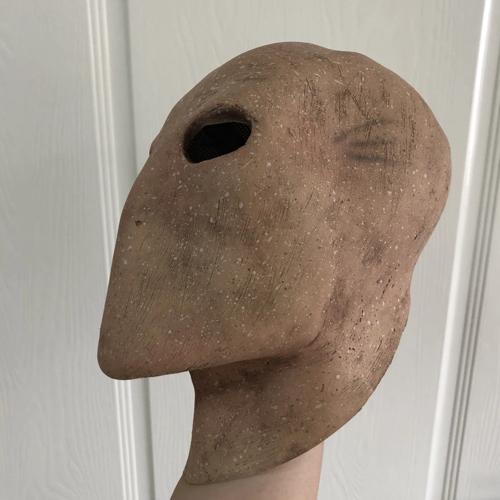 Creepy Slenderman Mask Cospaly Horror Faceless Man Alien Skull Latex Helmet Halloween Carnival Dress Up Party Costume
