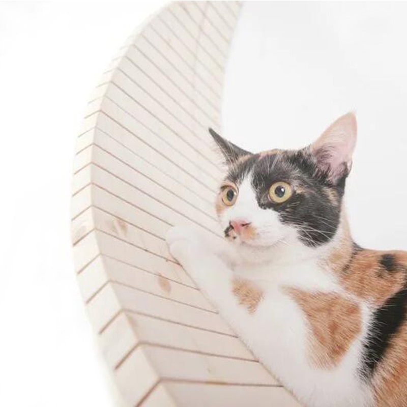 Crescent Wooden Cat Wall Platform Crescent Wooden Cat Wall Platform