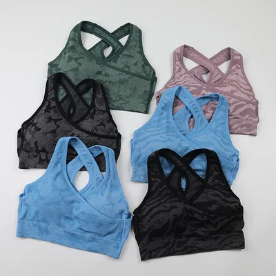 Crisscross Back Seamless Camo Sports Bra Crisscross Back Seamless Camo Sports Bra