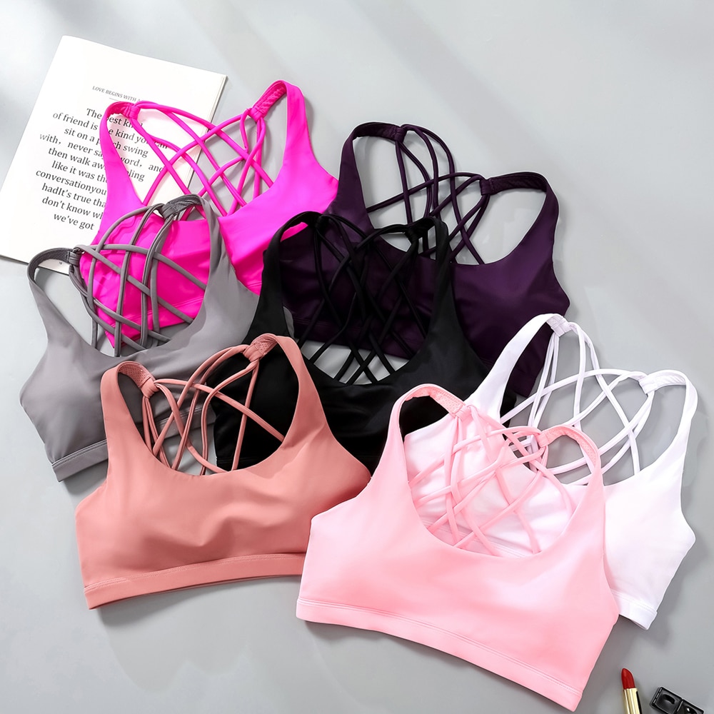 Crisscross Sports Bra with Removable Pads