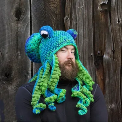 Crochet Octopus Hat Winter Headwear Crochet Octopus Hat Winter Headwear