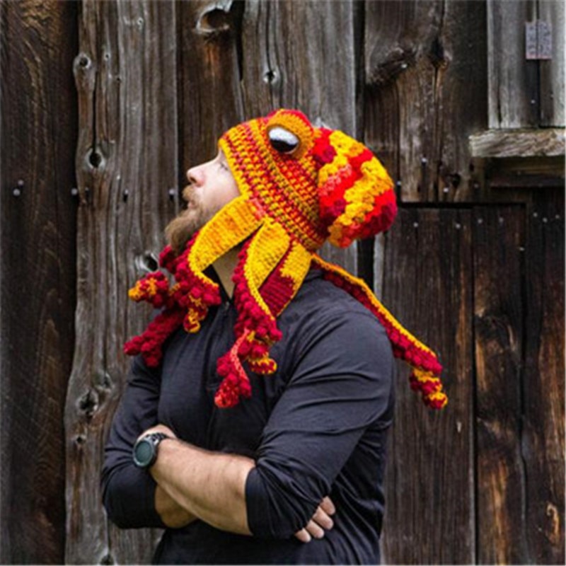 Crochet Octopus Hat Winter Headwear Crochet Octopus Hat Winter Headwear