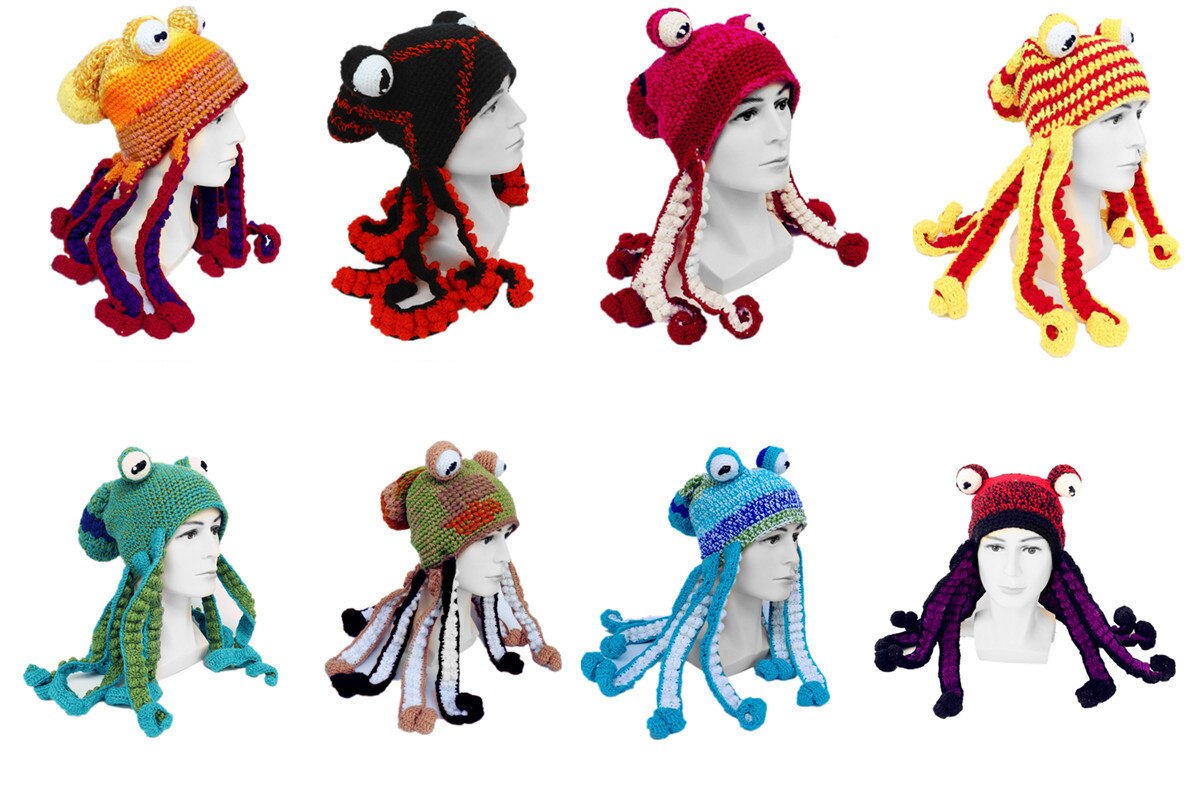 Crochet Octopus Hat Winter Headwear Crochet Octopus Hat Winter Headwear