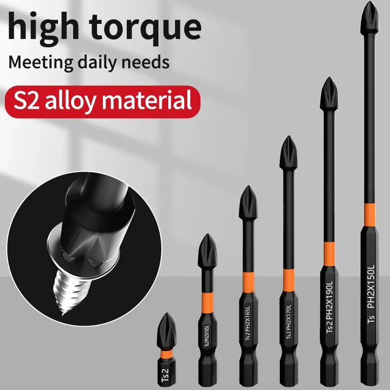 Cross Screwdriver Head Strong Magnetic Anti Slip High Hardness Electric Screwdriver Tool Electric Drill Extended