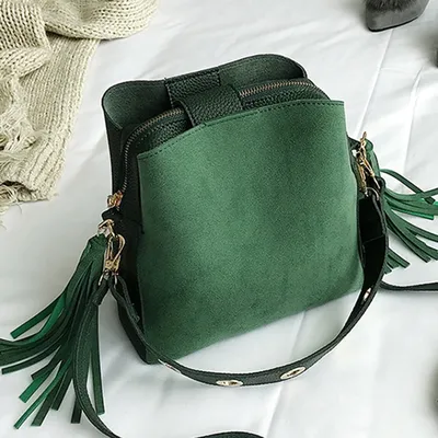 Cross Shoulder Bag Suede Bucket