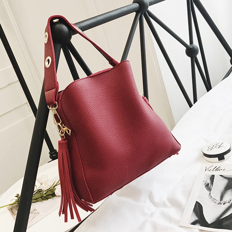 Cross Shoulder Bag Suede Bucket