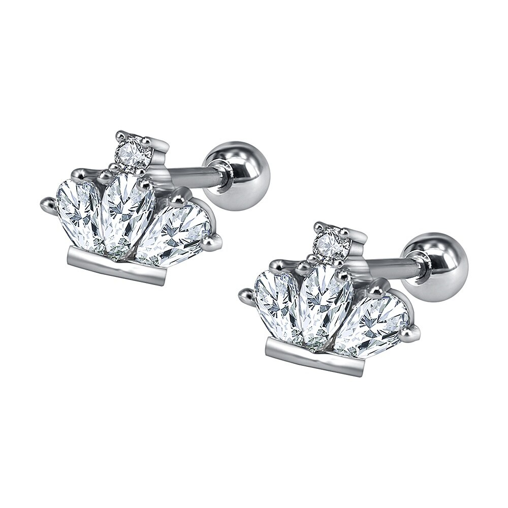 Crown Earrings Stainless Steel Stud Earrings Crown Earrings Stainless Steel Stud Earrings