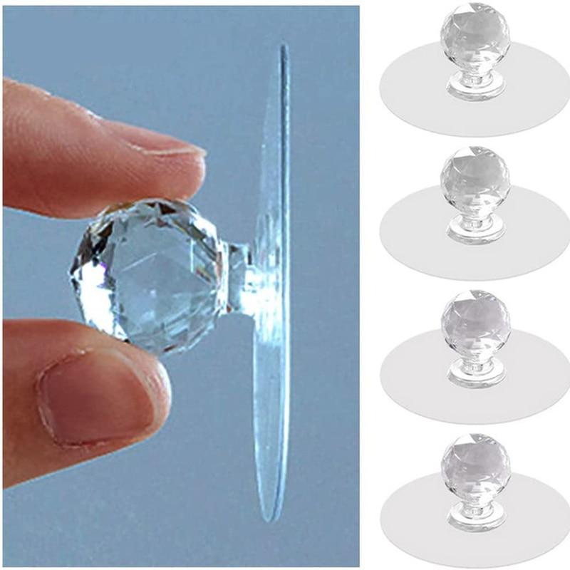 Crystal Design Self Adhesive Cabinet Knobs (4 pcs)