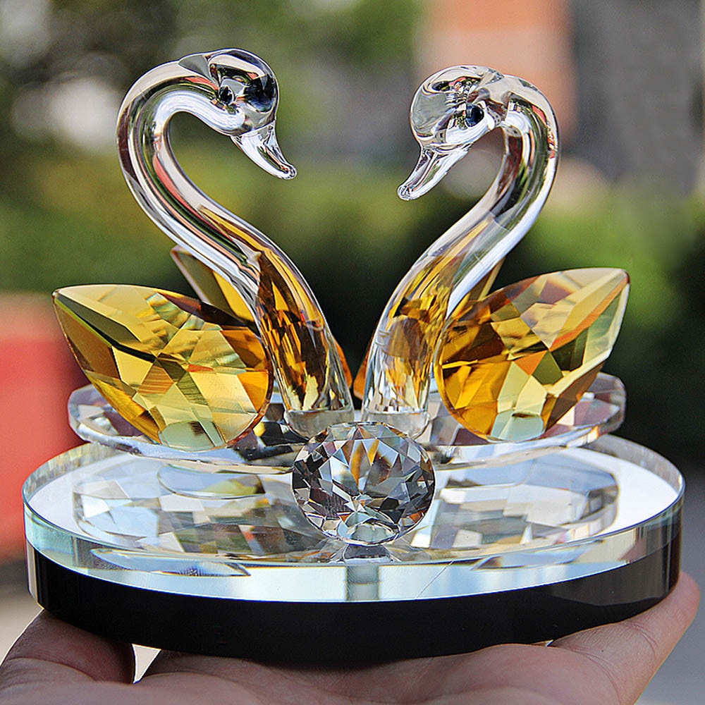 Crystal Figurine Swan Decoration