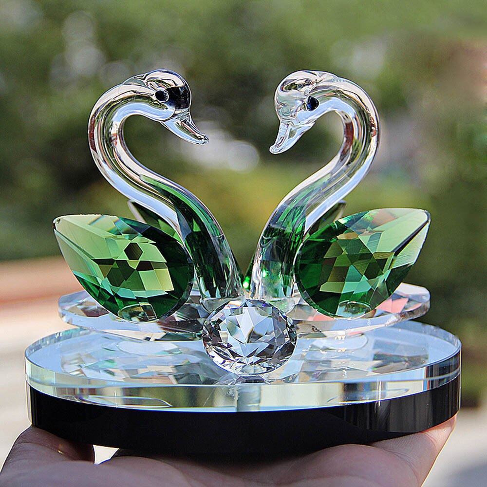 Crystal Figurine Swan Decoration
