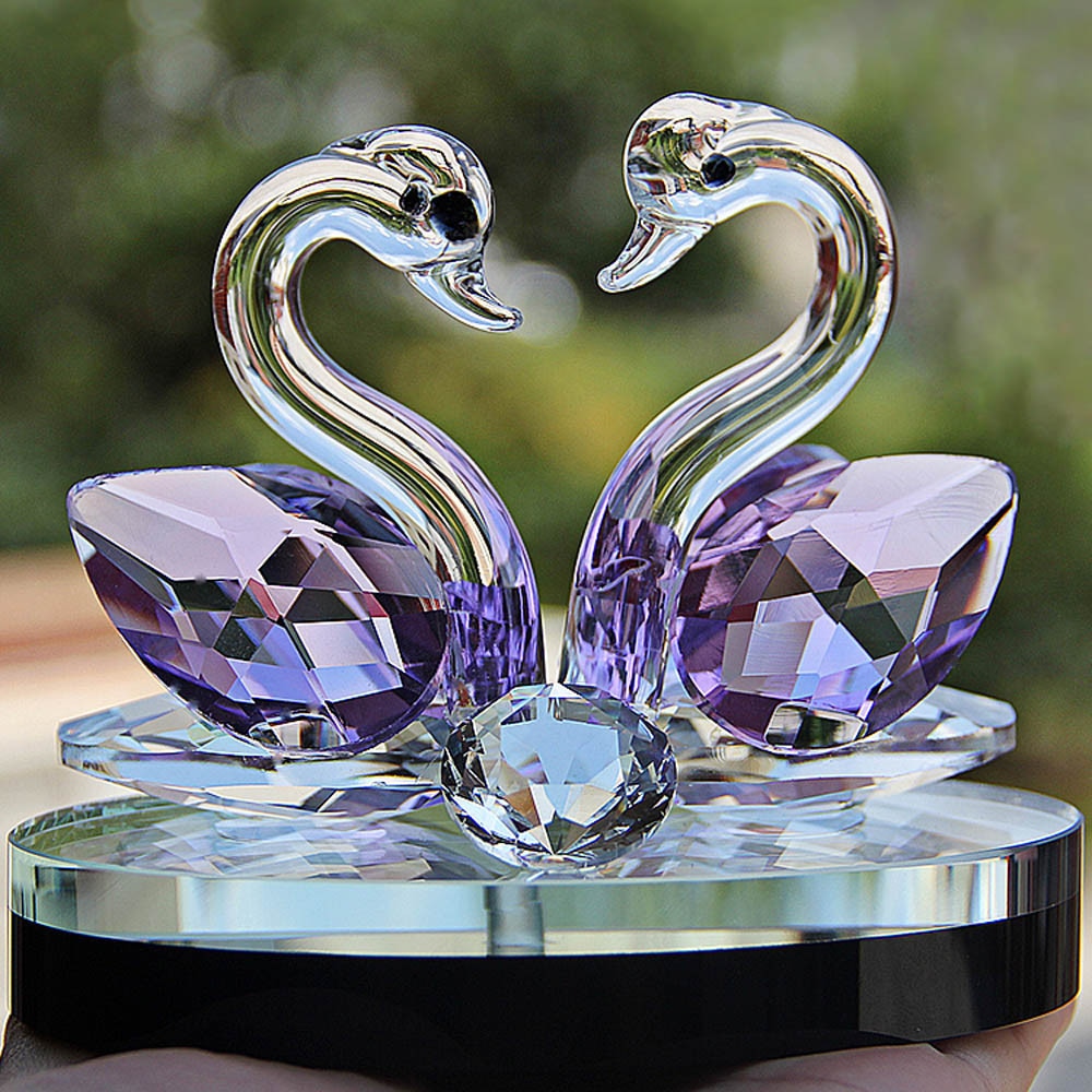 Crystal Figurine Swan Decoration