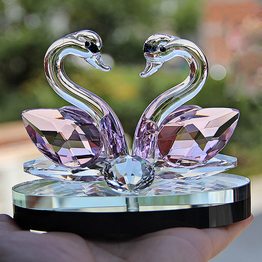 Crystal Figurine Swan Decoration