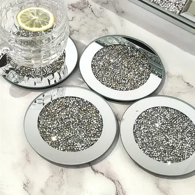 Crystal Glass Mirrored Coasters (4pcs) Crystal Glass Mirrored Coasters (4pcs)