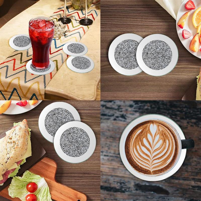 Crystal Glass Mirrored Coasters (4pcs) Crystal Glass Mirrored Coasters (4pcs)