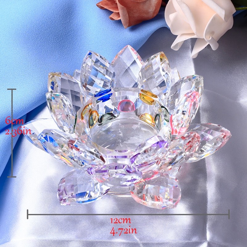 Crystal Lotus Candle Holder Decor