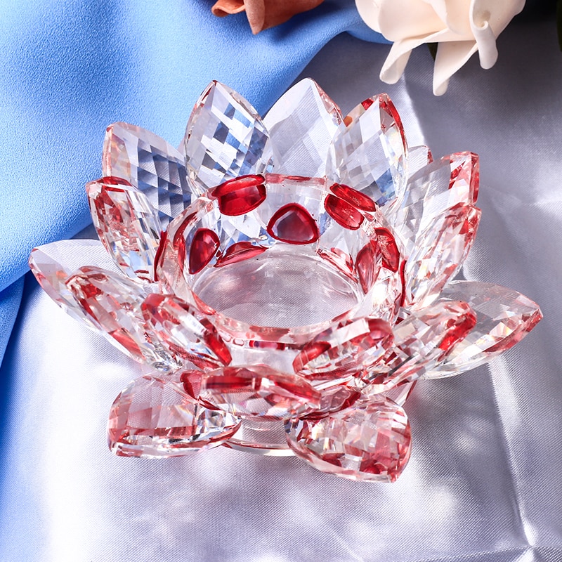 Crystal Lotus Candle Holder Decor