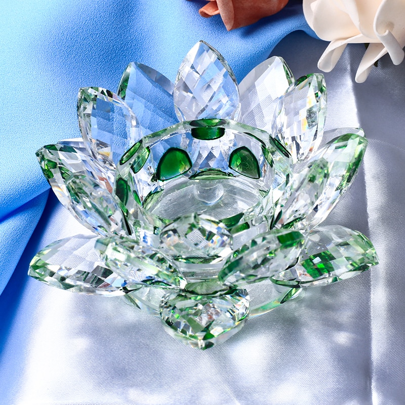 Crystal Lotus Candle Holder Decor