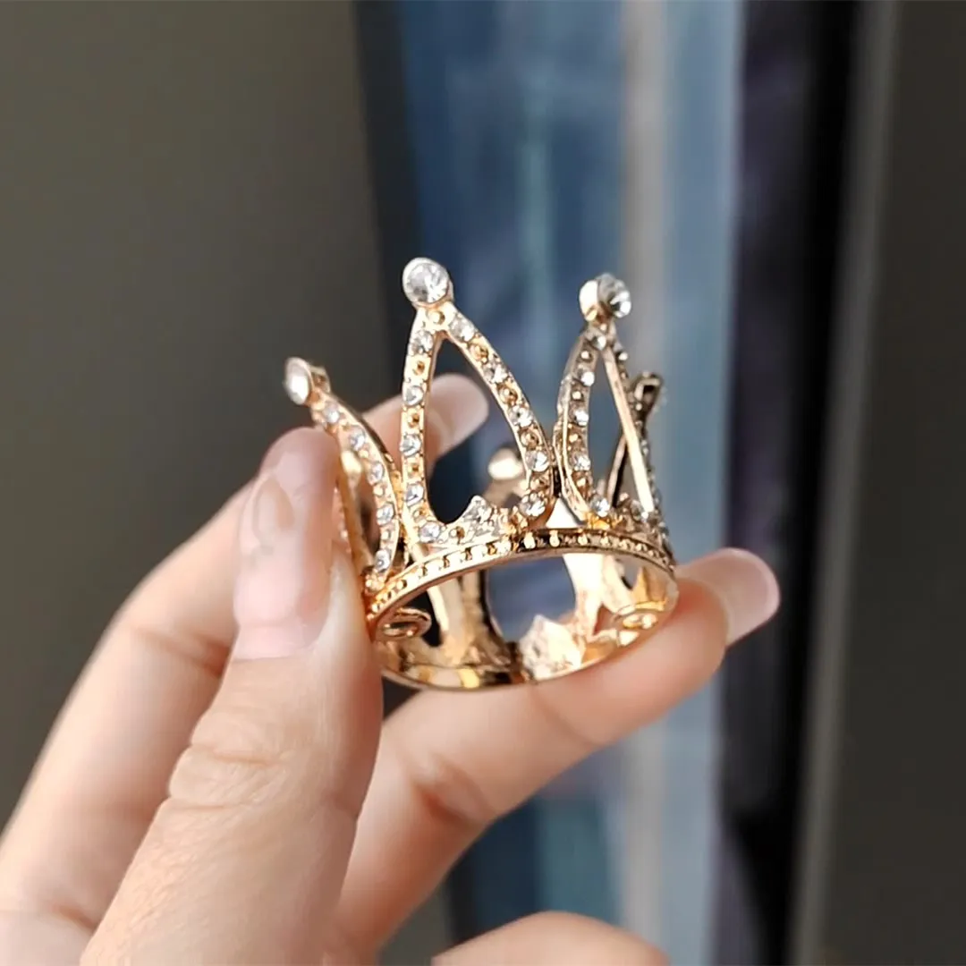 Crystal Studded Mini Crown Cake Topper